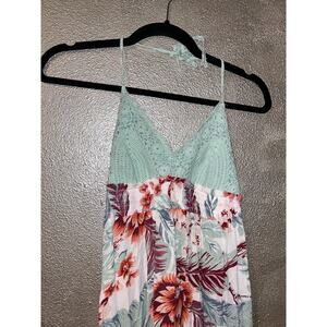 American Rag Boho Cottagecore Long Beach Egret Combo Crochet Floral Maxi  Dress